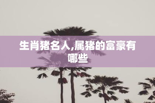 生肖猪名人,属猪的富豪有哪些