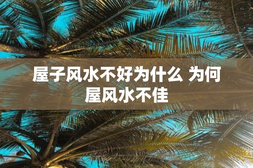 屋子风水不好为什么 为何屋风水不佳