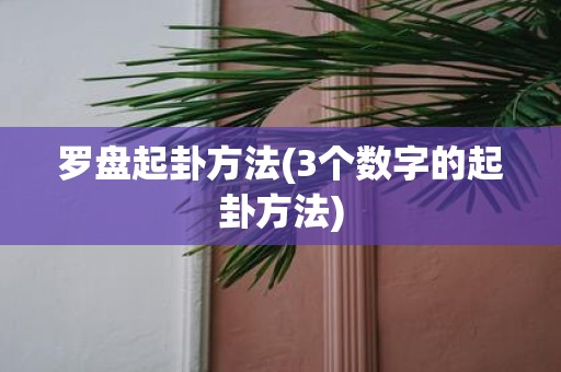 罗盘起卦方法(3个数字的起卦方法)