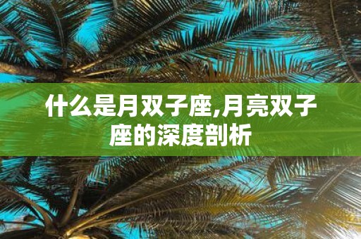 什么是月双子座,月亮双子座的深度剖析