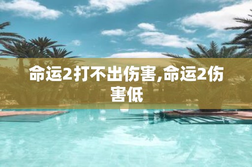 命运2打不出伤害,命运2伤害低
