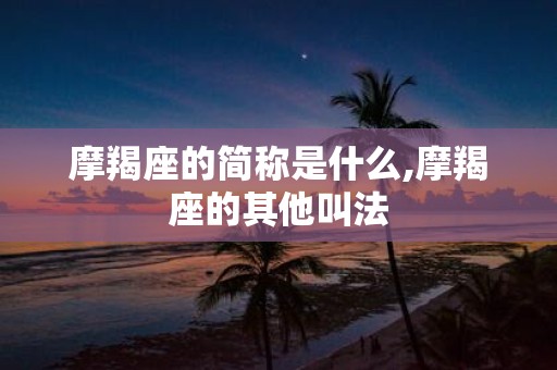 摩羯座的简称是什么,摩羯座的其他叫法