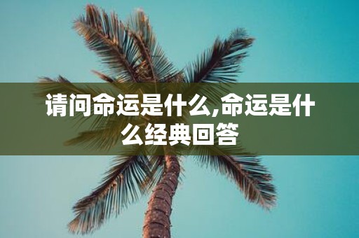请问命运是什么,命运是什么经典回答
