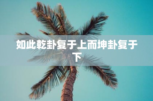 如此乾卦复于上而坤卦复于下