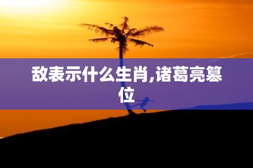 敌表示什么生肖,诸葛亮篡位