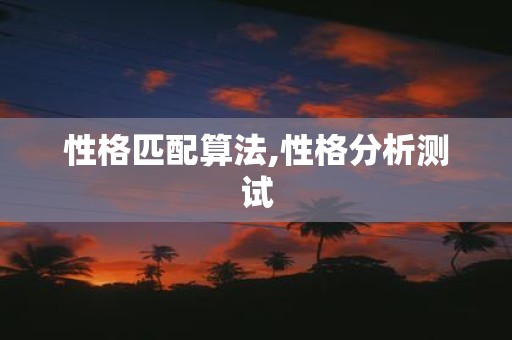 性格匹配算法,性格分析测试