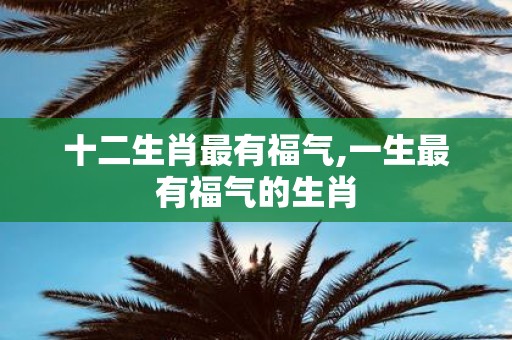 十二生肖最有福气,一生最有福气的生肖
