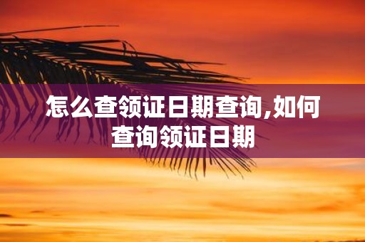 怎么查领证日期查询,如何查询领证日期