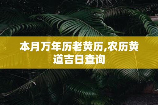 本月万年历老黄历,农历黄道吉日查询