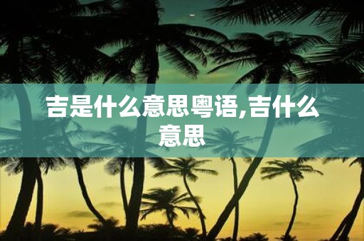 吉是什么意思粤语,吉什么意思