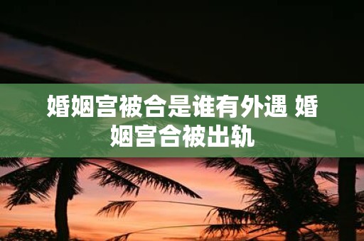 婚姻宫被合是谁有外遇 婚姻宫合被出轨