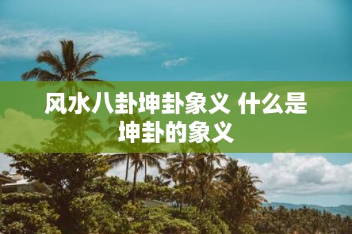 风水八卦坤卦象义 什么是坤卦的象义