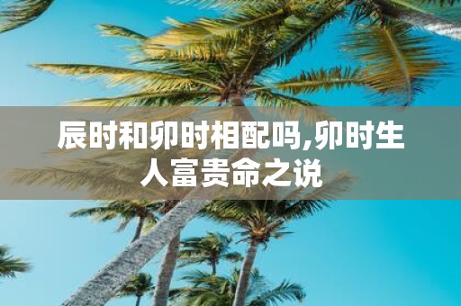 辰时和卯时相配吗,卯时生人富贵命之说