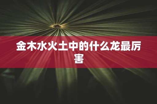 金木水火土中的什么龙最厉害