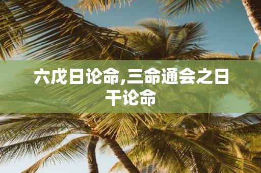 六戊日论命,三命通会之日干论命