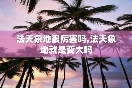 法天象地很厉害吗,法天象地就是变大吗