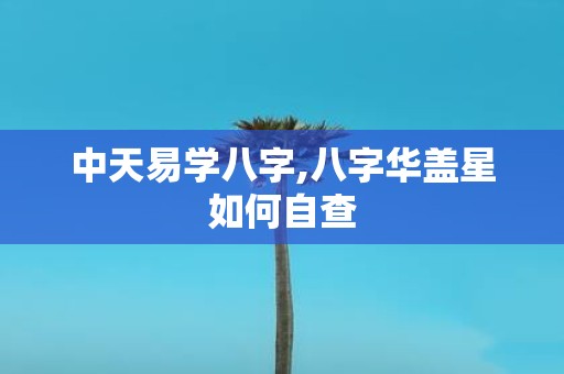 中天易学八字,八字华盖星如何自查
