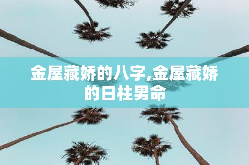金屋藏娇的八字,金屋藏娇的日柱男命
