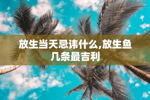放生当天忌讳什么,放生鱼几条最吉利
