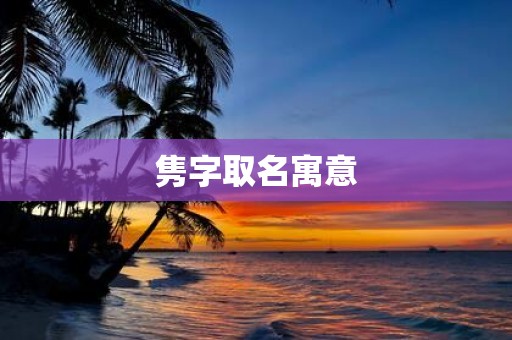 隽字取名寓意