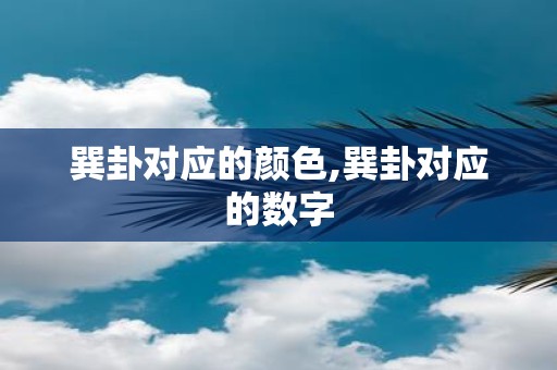 巽卦对应的颜色,巽卦对应的数字