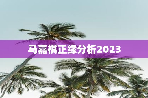 马嘉祺正缘分析2025
