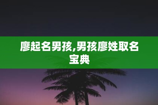 廖起名男孩,男孩廖姓取名宝典