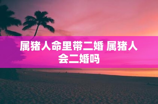 属猪人命里带二婚 属猪人会二婚吗