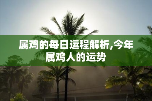 属鸡的每日运程解析,今年属鸡人的运势