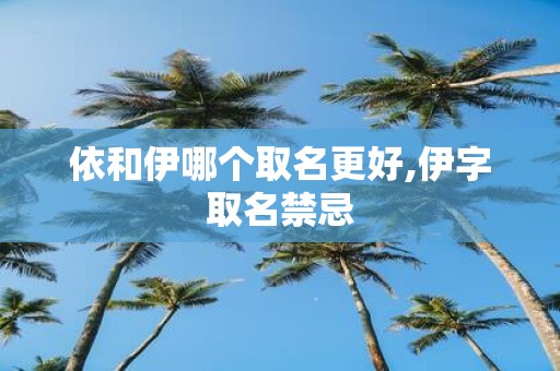 依和伊哪个取名更好,伊字取名禁忌