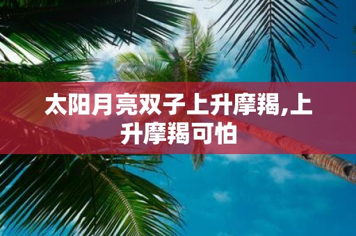 太阳月亮双子上升摩羯,上升摩羯可怕