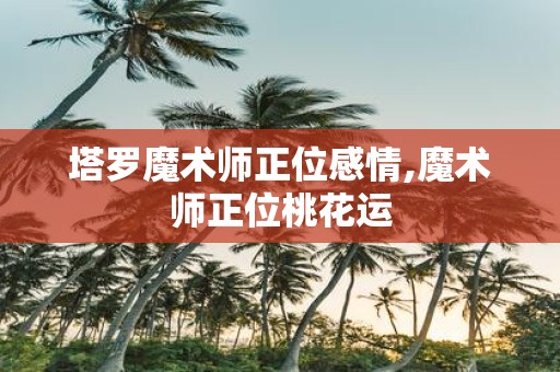 塔罗魔术师正位感情,魔术师正位桃花运