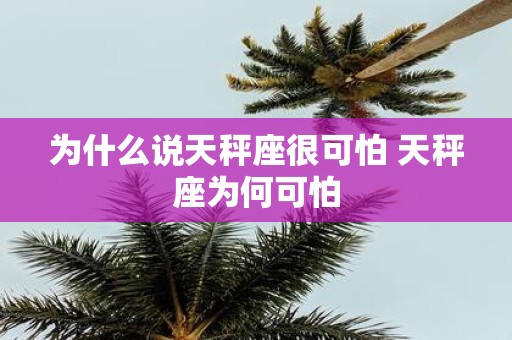 为什么说天秤座很可怕 天秤座为何可怕
