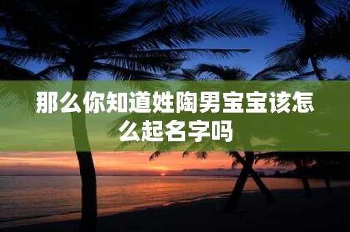 那么你知道姓陶男宝宝该怎么起名字吗