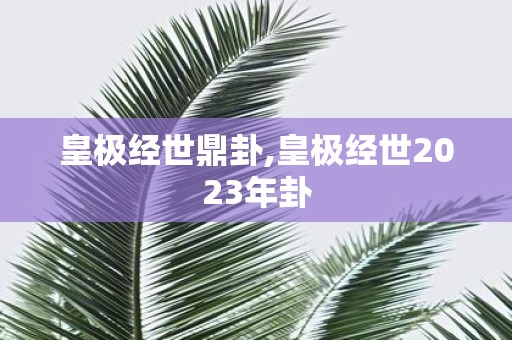 皇极经世鼎卦,皇极经世2025年卦