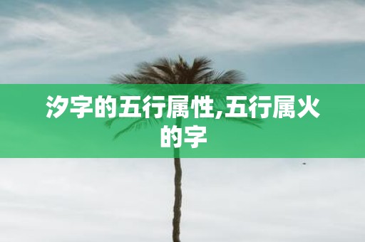 汐字的五行属性,五行属火的字