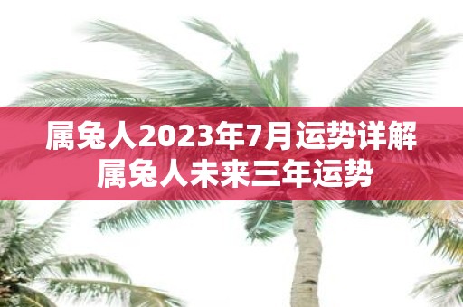 属兔人2025年7月运势详解 属兔人未来三年运势