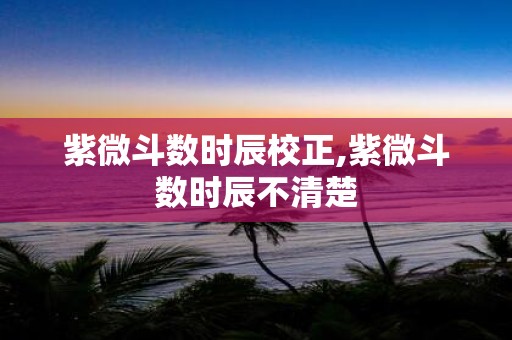 紫微斗数时辰校正,紫微斗数时辰不清楚