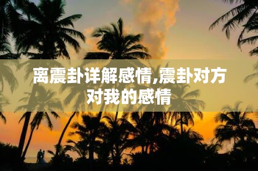 离震卦详解感情,震卦对方对我的感情