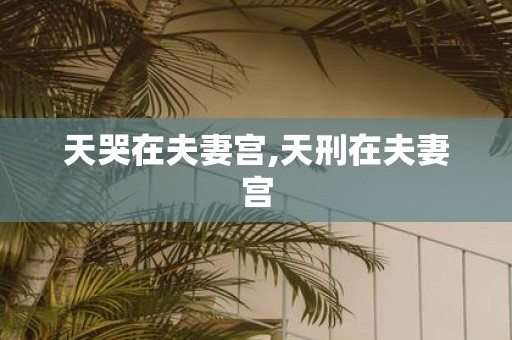 天哭在夫妻宫,天刑在夫妻宫