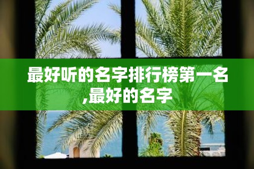 最好听的名字排行榜第一名,最好的名字