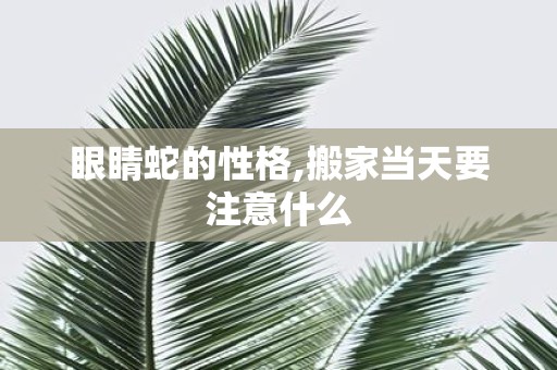 眼睛蛇的性格,搬家当天要注意什么