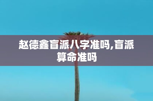 赵德鑫盲派八字准吗,盲派算命准吗