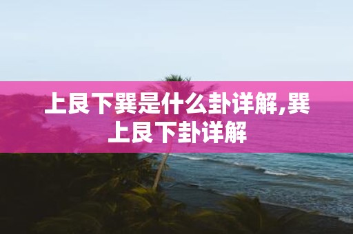 上艮下巽是什么卦详解,巽上艮下卦详解