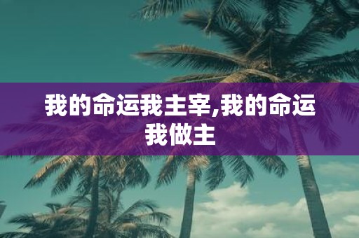 我的命运我主宰,我的命运我做主