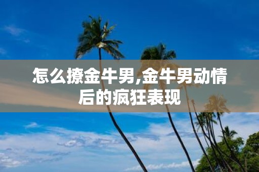 怎么撩金牛男,金牛男动情后的疯狂表现