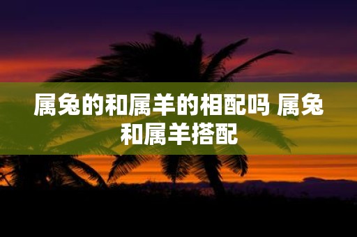属兔的和属羊的相配吗 属兔和属羊搭配