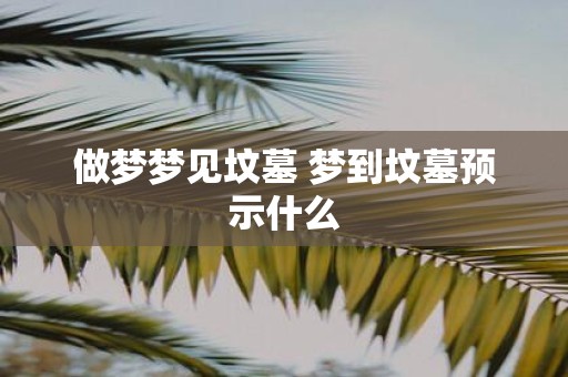 做梦梦见坟墓 梦到坟墓预示什么