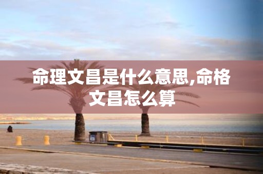 命理文昌是什么意思,命格文昌怎么算