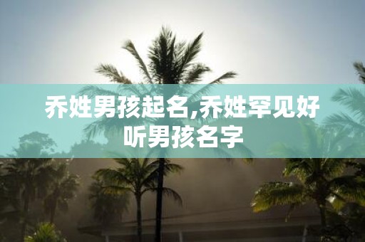 乔姓男孩起名,乔姓罕见好听男孩名字